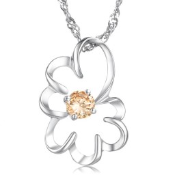 Ampia Varietà Di Collana Da Donna In Titanio Placcato Platino Viola Con Diamante