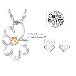Ampia Varietà Di Collana Da Donna In Titanio Placcato Platino Viola Con Diamante
