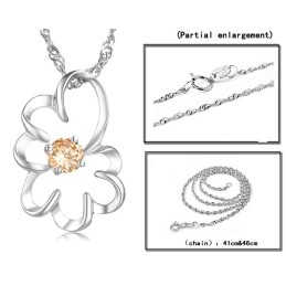 Ampia Varietà Di Collana Da Donna In Titanio Placcato Platino Viola Con Diamante