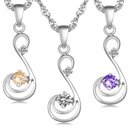 Collana Da Donna In Titanio Placcato Platino Con Diamante, Qualità E Quantità Garantite