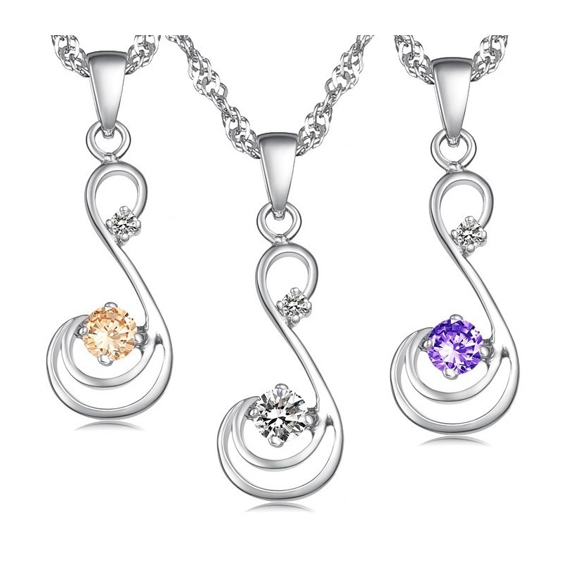 Collana Da Donna In Titanio Placcato Platino Con Diamante, Qualità E Quantità Garantite Collana Da Donna In Titanio Placcato Platino Con Diamante, Qualità E Quantità Garantite