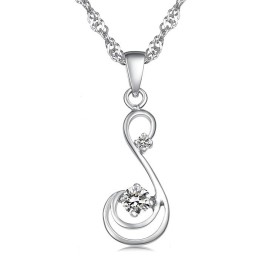 Collana Da Donna In Titanio Placcato Platino Con Diamante, Qualità E Quantità Garantite