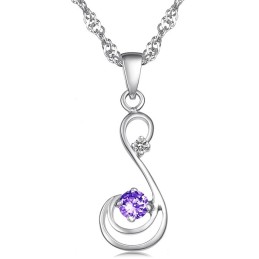 Collana Da Donna In Titanio Placcato Platino Con Diamante, Qualità E Quantità Garantite