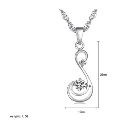 Collana Da Donna In Titanio Placcato Platino Con Diamante, Qualità E Quantità Garantite