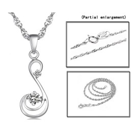 Collana Da Donna In Titanio Placcato Platino Con Diamante, Qualità E Quantità Garantite