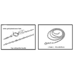 Collana Con Ciondolo A Forma Di Cuore In Titanio Placcato In Platino, Completa Nelle Specifiche