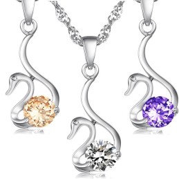 Collana In Titanio Placcato Platino A Forma Di Cigno Da Donna, Con Reputazione Affidabile E Diamante