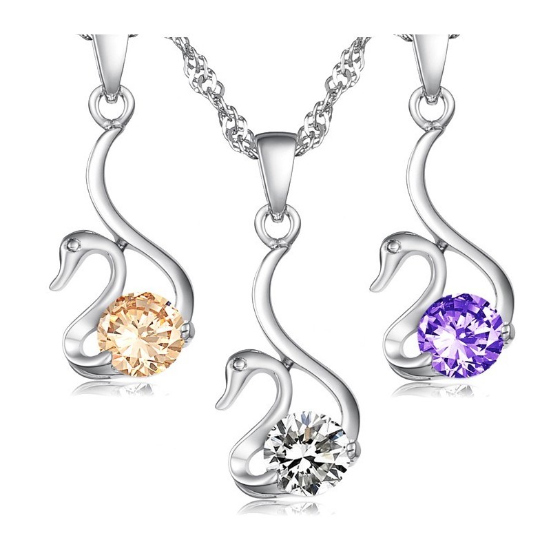 Collana In Titanio Placcato Platino A Forma Di Cigno Da Donna, Con Reputazione Affidabile E Diamante Collana In Titanio Placcato Platino A Forma Di Cigno Da Donna, Con Reputazione Affidabile E Diamante