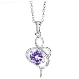 Collana Da Donna In Titanio Placcato Platino Con Diamante, Qualità E Quantità Garantite