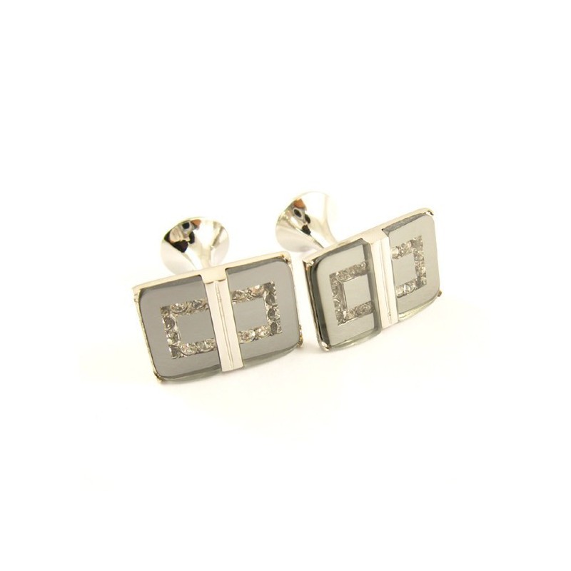 Gemelli Oblunghi In Titanio Con Diamanti Gemelli Oblunghi In Titanio Con Diamanti