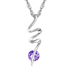 Noto Per La Sua Raffinata Qualità, Collana Da Donna In Titanio Placcato In Platino Con Diamante