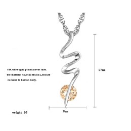 Noto Per La Sua Raffinata Qualità, Collana Da Donna In Titanio Placcato In Platino Con Diamante