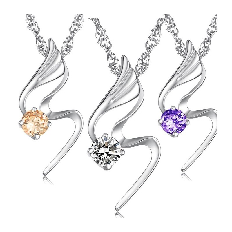Collana Da Donna In Titanio Placcato In Platino Di Qualità Affidabile Con Diamante Collana Da Donna In Titanio Placcato In Platino Di Qualità Affidabile Con Diamante