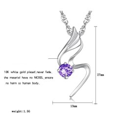 Collana Da Donna In Titanio Placcato In Platino Di Qualità Affidabile Con Diamante