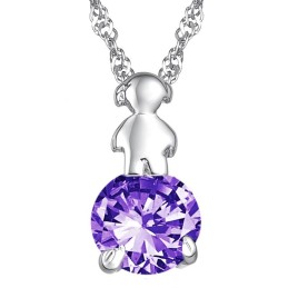 Collana Da Donna In Titanio Placcato Platino Con Diamante, Durevole Nell'Uso