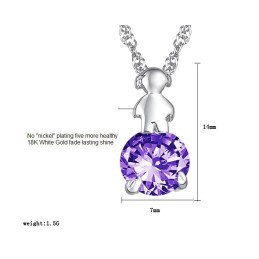 Collana Da Donna In Titanio Placcato Platino Con Diamante, Durevole Nell'Uso
