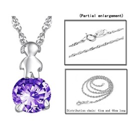 Collana Da Donna In Titanio Placcato Platino Con Diamante, Durevole Nell'Uso