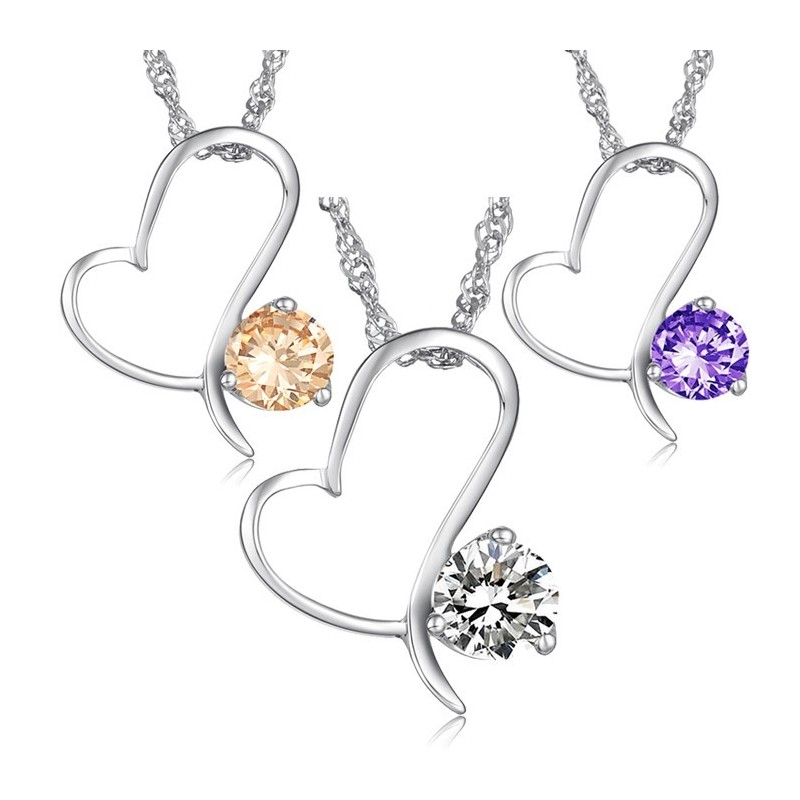 Collana Da Donna In Titanio Placcato Platino Di Alta Qualità Con Diamante Collana Da Donna In Titanio Placcato Platino Di Alta Qualità Con Diamante