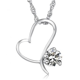 Collana Da Donna In Titanio Placcato Platino Di Alta Qualità Con Diamante