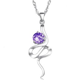 Collana Da Donna In Titanio Placcato Platino Viola Con Strass, Reputazione Affidabile