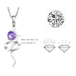 Collana Da Donna In Titanio Placcato Platino Viola Con Strass, Reputazione Affidabile