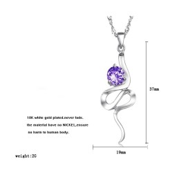 Collana Da Donna In Titanio Placcato Platino Viola Con Strass, Reputazione Affidabile
