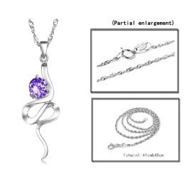 Collana Da Donna In Titanio Placcato Platino Viola Con Strass, Reputazione Affidabile