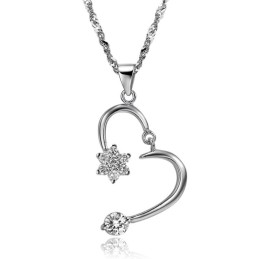 Collana Da Donna In Titanio Placcato Platino Con Strass, Qualità E Quantità Garantite