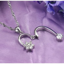 Collana Da Donna In Titanio Placcato Platino Con Strass, Qualità E Quantità Garantite