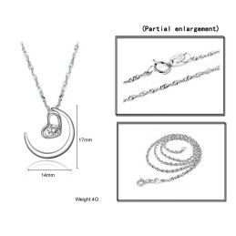 Collana Da Donna In Titanio Placcato Platino Con Strass, Completa Nelle Specifiche