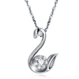 Collana Da Donna In Titanio Placcato Platino, Facile Da Usare, Con Strass