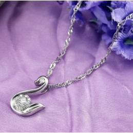 Collana Da Donna In Titanio Placcato Platino, Facile Da Usare, Con Strass