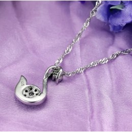 Collana Da Donna In Titanio Placcato Platino, Facile Da Usare, Con Strass