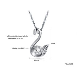 Collana Da Donna In Titanio Placcato Platino, Facile Da Usare, Con Strass