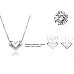 Collana In Titanio Placcato Platino Con Ciondolo A Forma Di Cuore Da Donna Di Eccellente Qualità