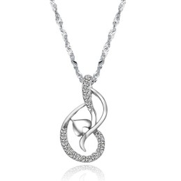 Collana Da Donna In Titanio Placcato Platino Di Alta Qualità Con Strass