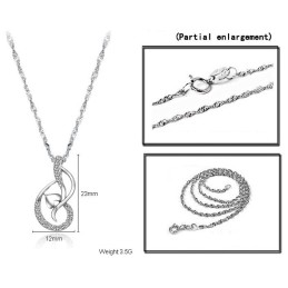 Collana Da Donna In Titanio Placcato Platino Di Alta Qualità Con Strass