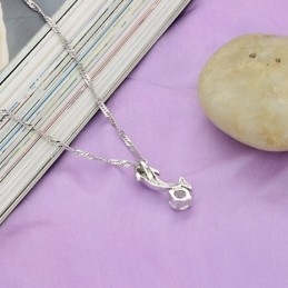 Collana In Titanio Placcato In Platino Con Diamante A Forma Di Delfino Da Donna, Con Garanzia Di Qualità E Quantità