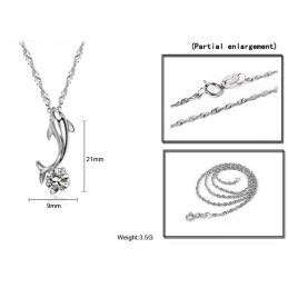 Collana In Titanio Placcato In Platino Con Diamante A Forma Di Delfino Da Donna, Con Garanzia Di Qualità E Quantità
