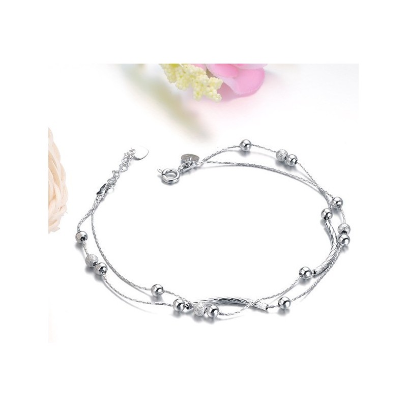 Cavigliera Da Donna In Titanio Placcato Platino Di Alta Qualità Cavigliera Da Donna In Titanio Placcato Platino Di Alta Qualità