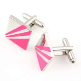 Gemelli Quadrati In Titanio Rosso Rosa Della Moda