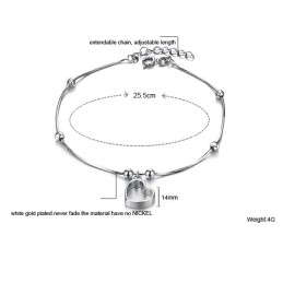 La Regina Della Qualità Della Cavigliera In Titanio Placcata In Platino Per Donna