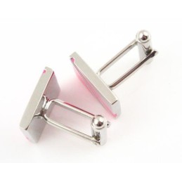 Gemelli Quadrati In Titanio Rosso Rosa Della Moda