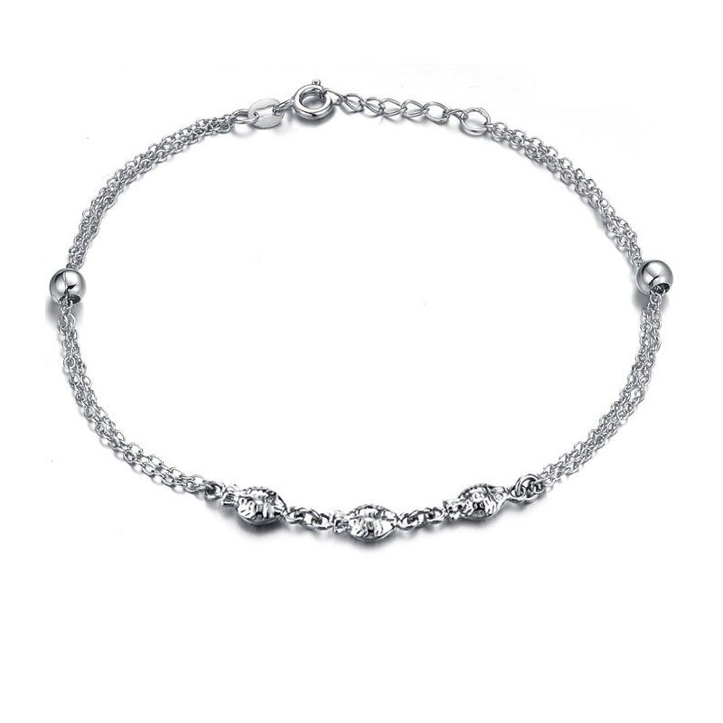 Cavigliera In Titanio Placcata In Platino A Forma Di Pesce Femminile Di Eccellente Qualità Cavigliera In Titanio Placcata In Platino A Forma Di Pesce Femminile Di Eccellente Qualità