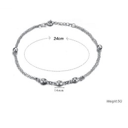 Cavigliera In Titanio Placcata In Platino A Forma Di Pesce Femminile Di Eccellente Qualità