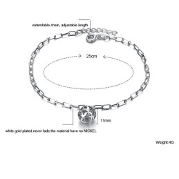 Cavigliera Da Donna In Titanio Placcato In Platino A Forma Di Palla Cava, Con Garanzia Di Qualità E Quantità