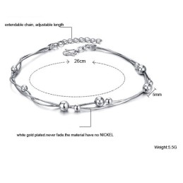 La Regina Della Cavigliera Di Qualità In Titanio Placcato Platino Con Serpente Femminile