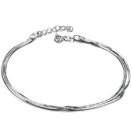 Cavigliera In Titanio Placcata In Platino Con Serpente Femminile Di Qualità Stabile