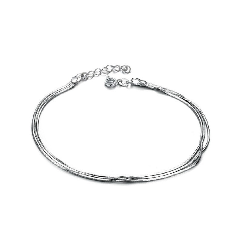 Cavigliera In Titanio Placcata In Platino Con Serpente Femminile Di Qualità Stabile Cavigliera In Titanio Placcata In Platino Con Serpente Femminile Di Qualità Stabile