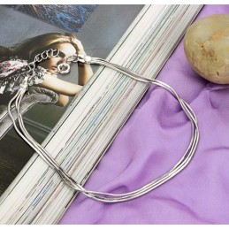 Cavigliera In Titanio Placcata In Platino Con Serpente Femminile Di Qualità Stabile
